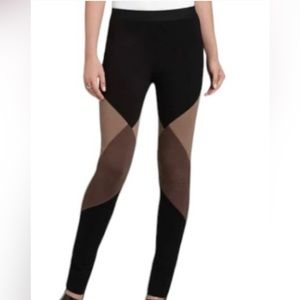 NWOT BCBGMAXAZRIA Jude Colorblock Black/Beige/Brown Legging size M